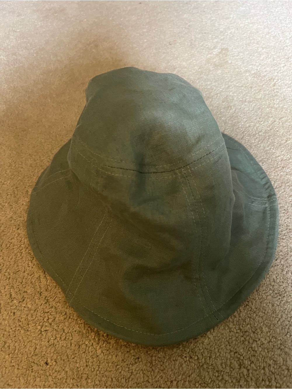 Classic Sage Green Bucket Linen Hat, handmade, NWOT